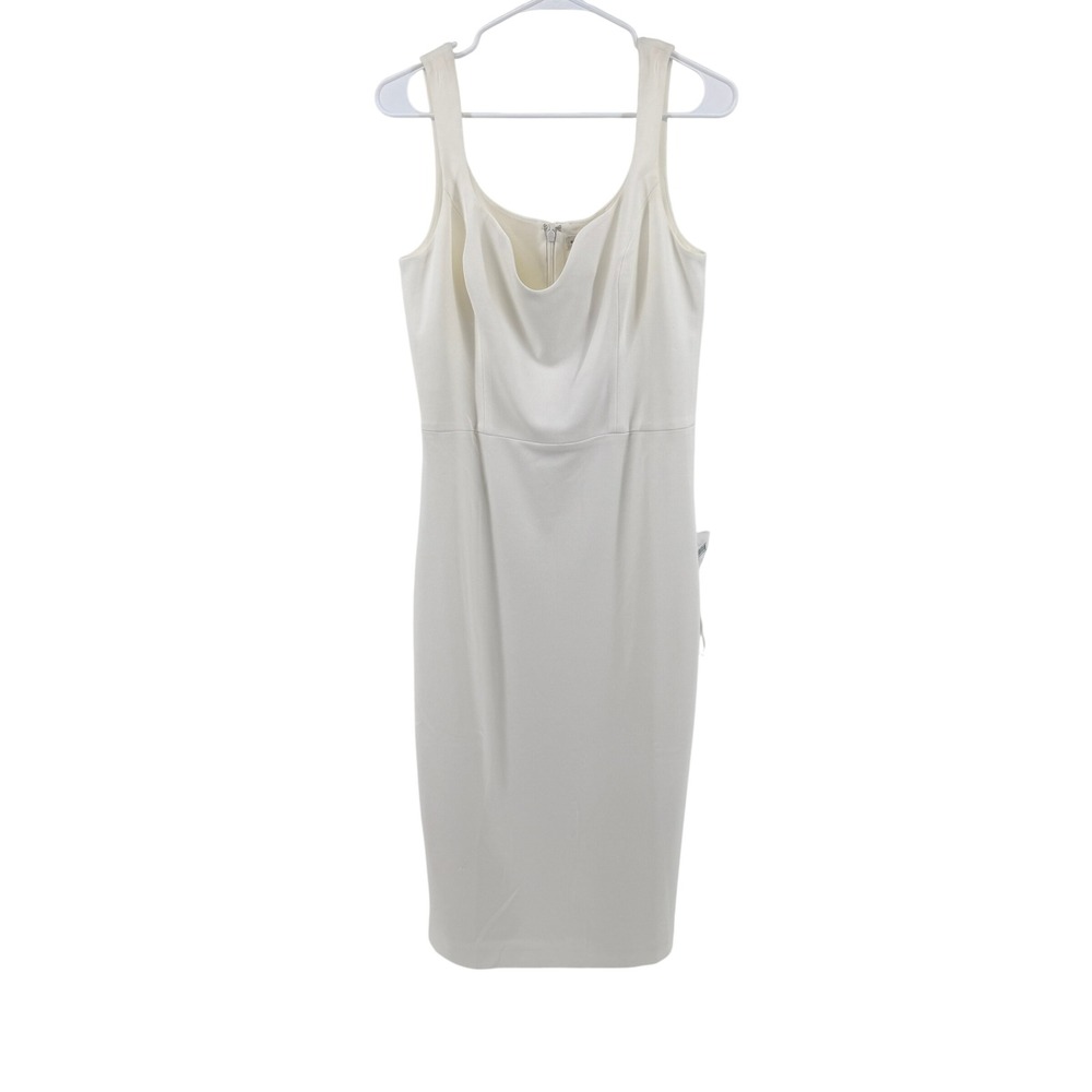 Dress The Population Sheath Dress Cowl Neck Large Off White Womens Cocktail